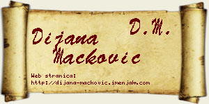 Dijana Mačković vizit kartica